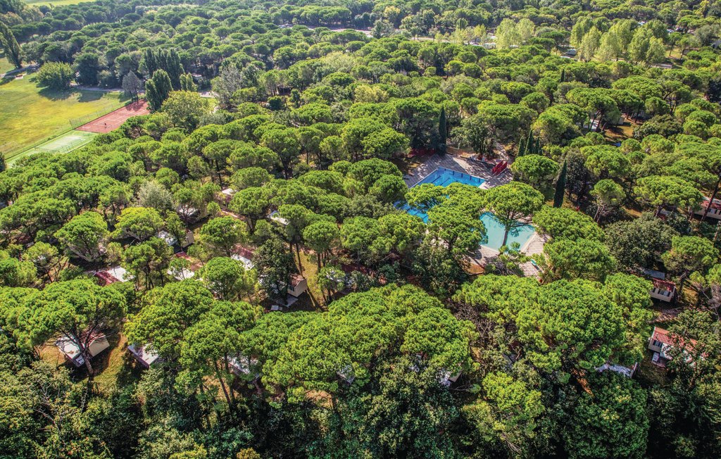Mooi rijtjeshuis in een vakantieomgeving op ongeveer 100 meter van het strand. Gelegen in een 500.000m2 natuurpark en op 5km van Grado af. Er is een privaat buitengedeelte met tuinmeubelen en barbecue..