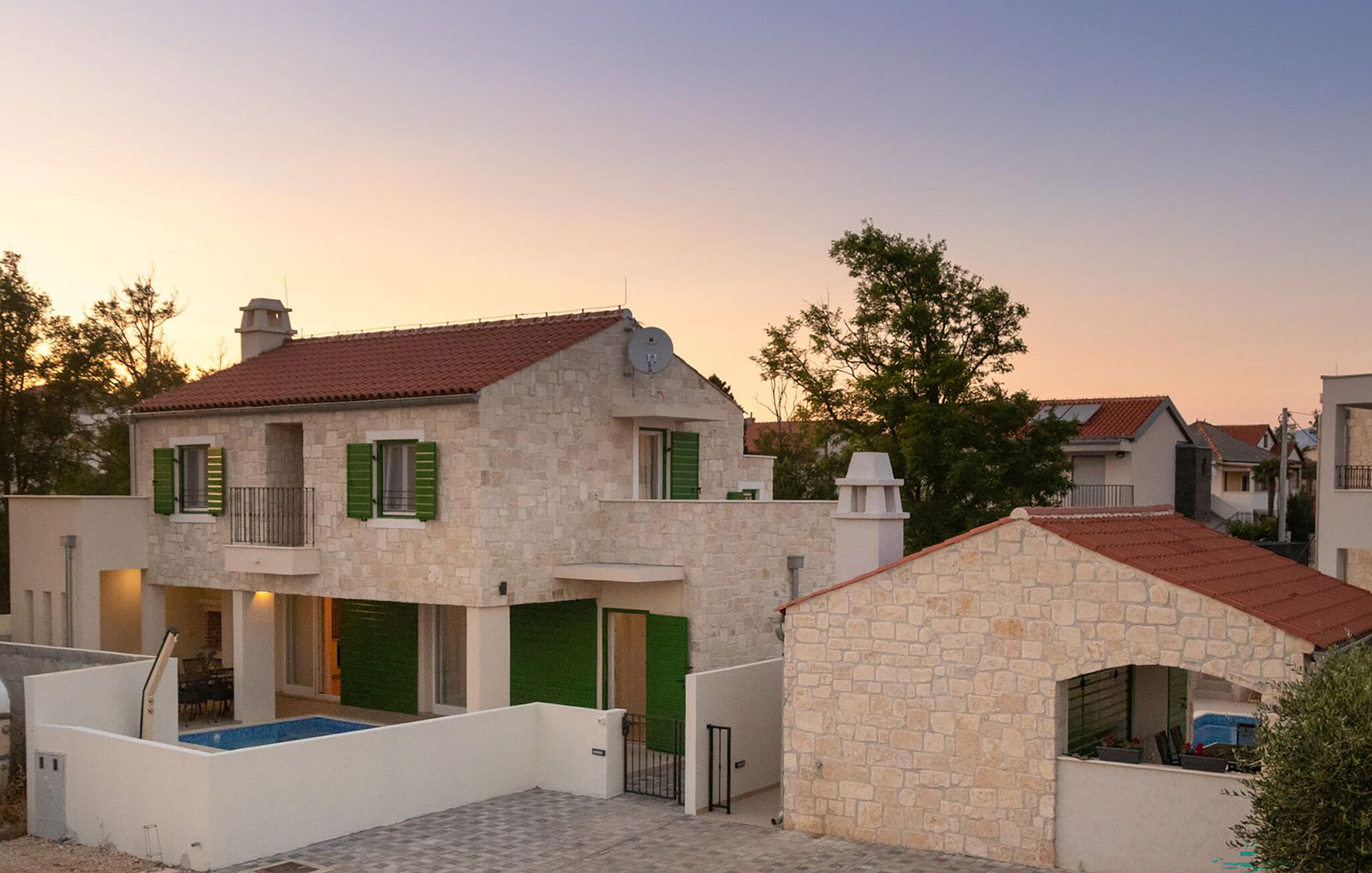 Vakantiehuis met privé zwembad in Zadar-Privlaka (Kroatië) voor 8 personen