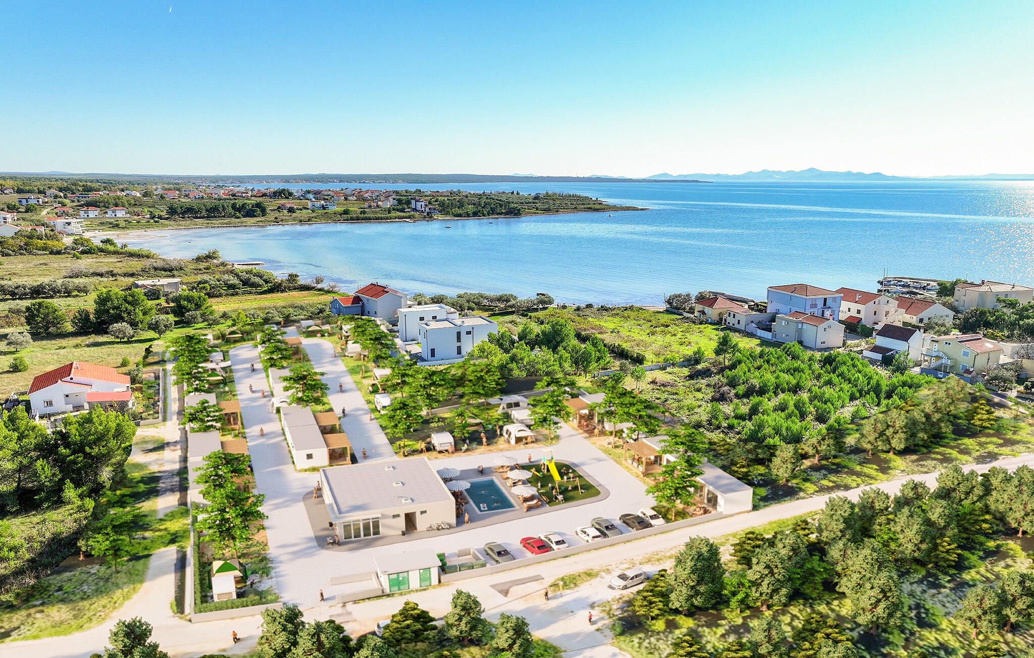 Ferienhaus mit umzäuntem Garten in Nin-Privlaka (Kroatien) und 1 Hund erlaubt