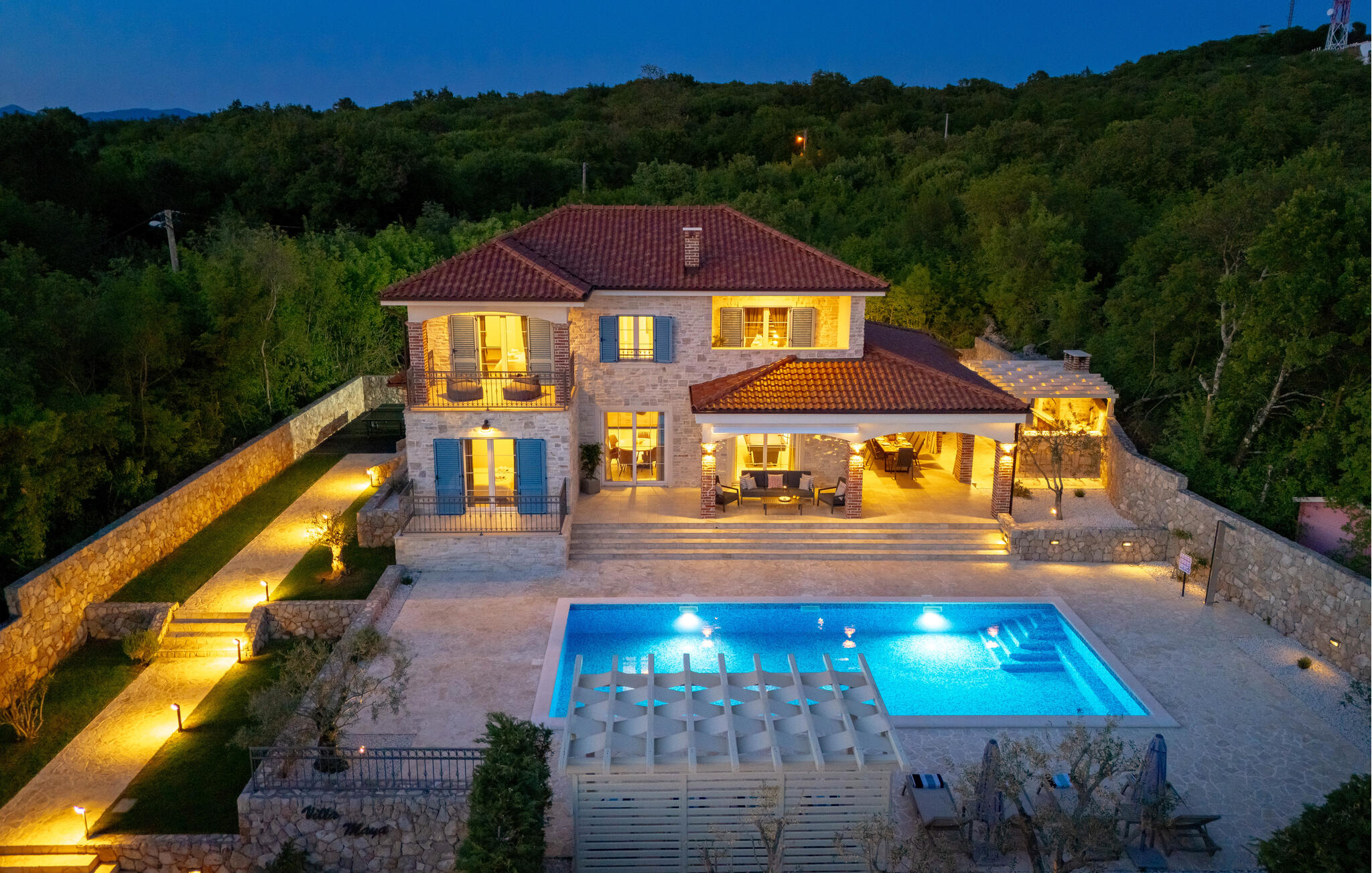 Vakantiehuis met privé zwembad in Krk-Dobrinj (Kroatië) voor 10 personen