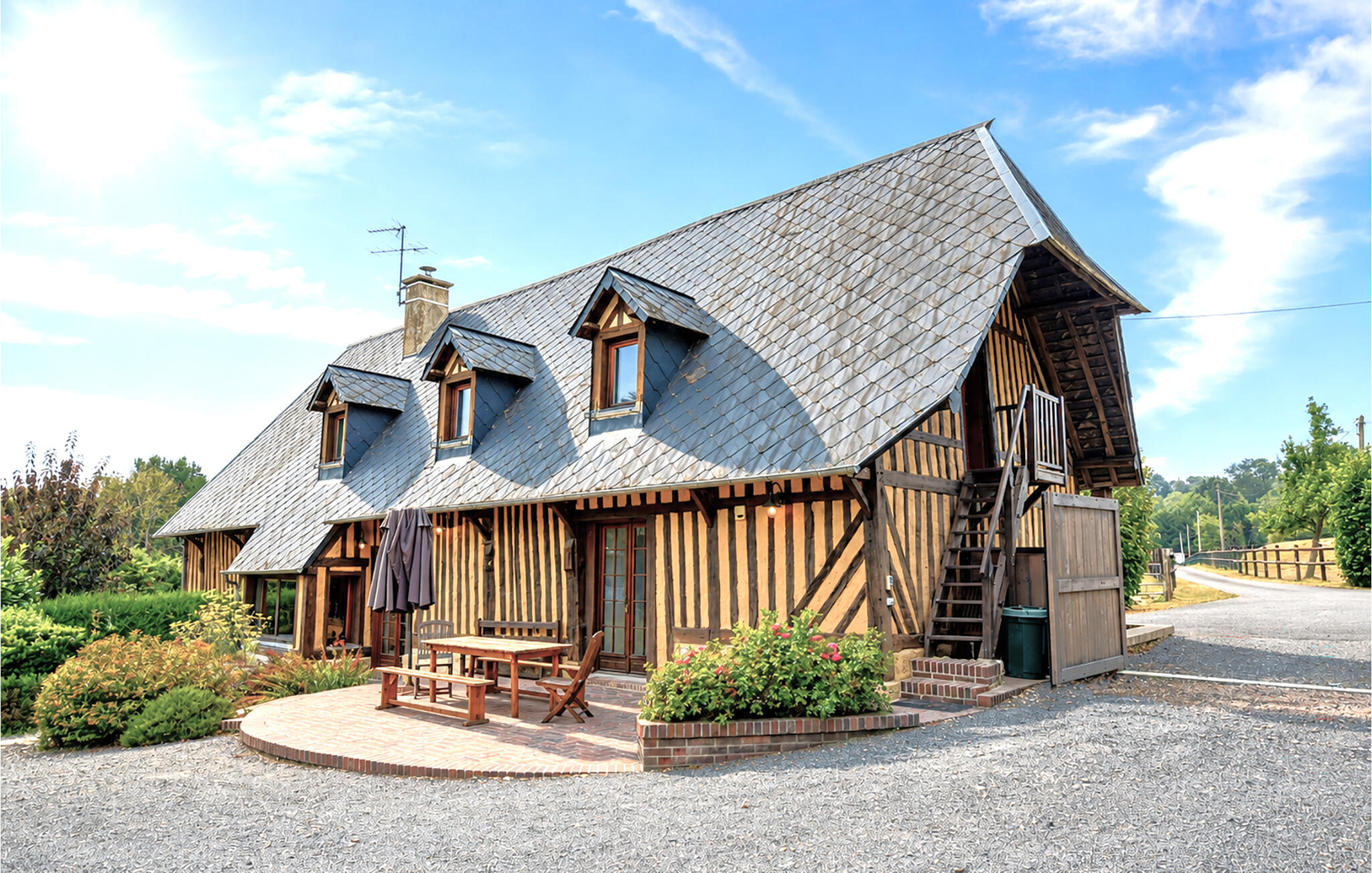 Ferienhaus mit umzäuntem Garten in Saint-André d%$&Hébertot (Frankrijk) und 1 Hund erlaubt