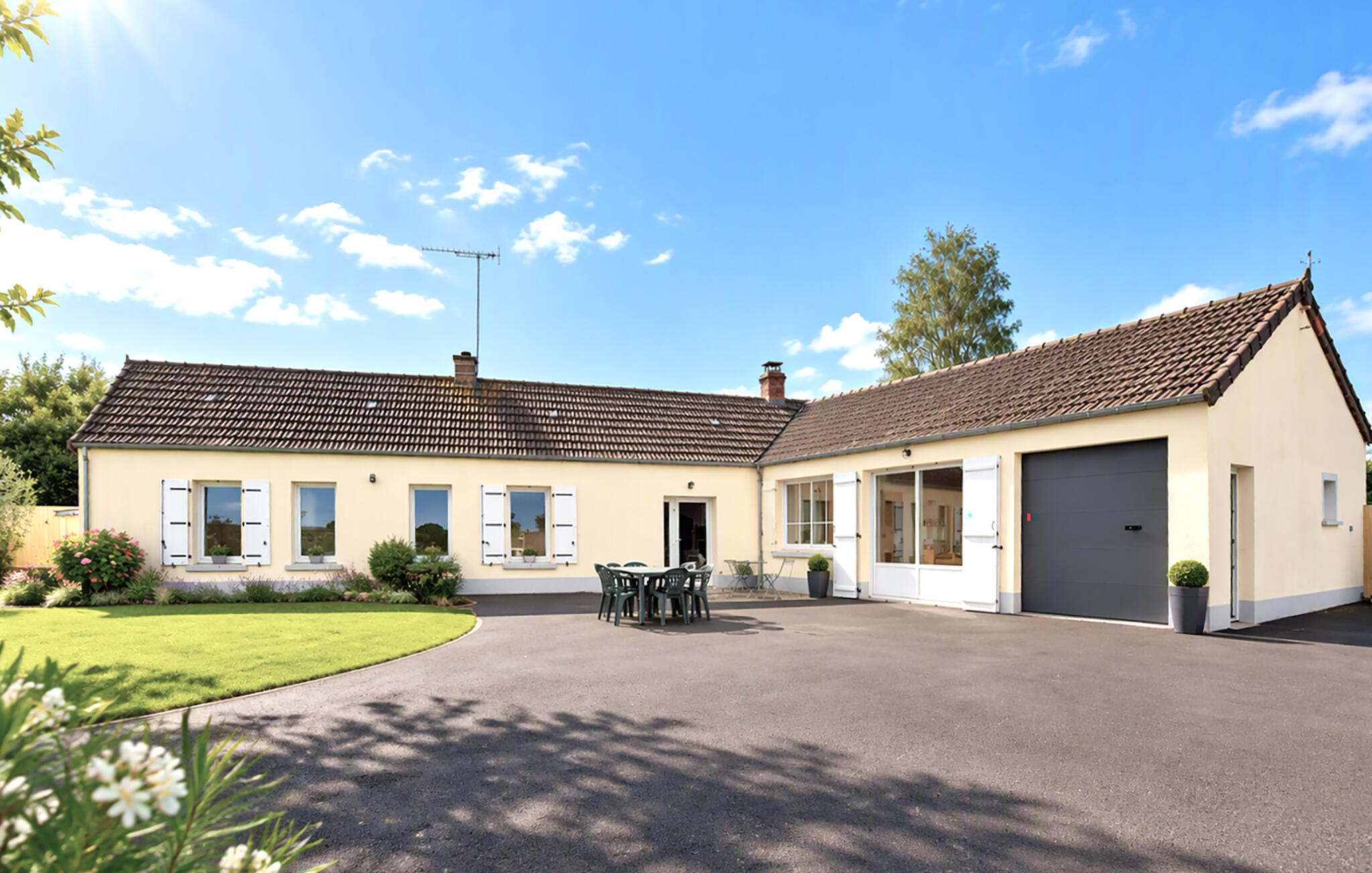 Ferienhaus mit umzäuntem Garten in Portbail Sur Mer (Frankreich) und 2 Hunde erlaubt