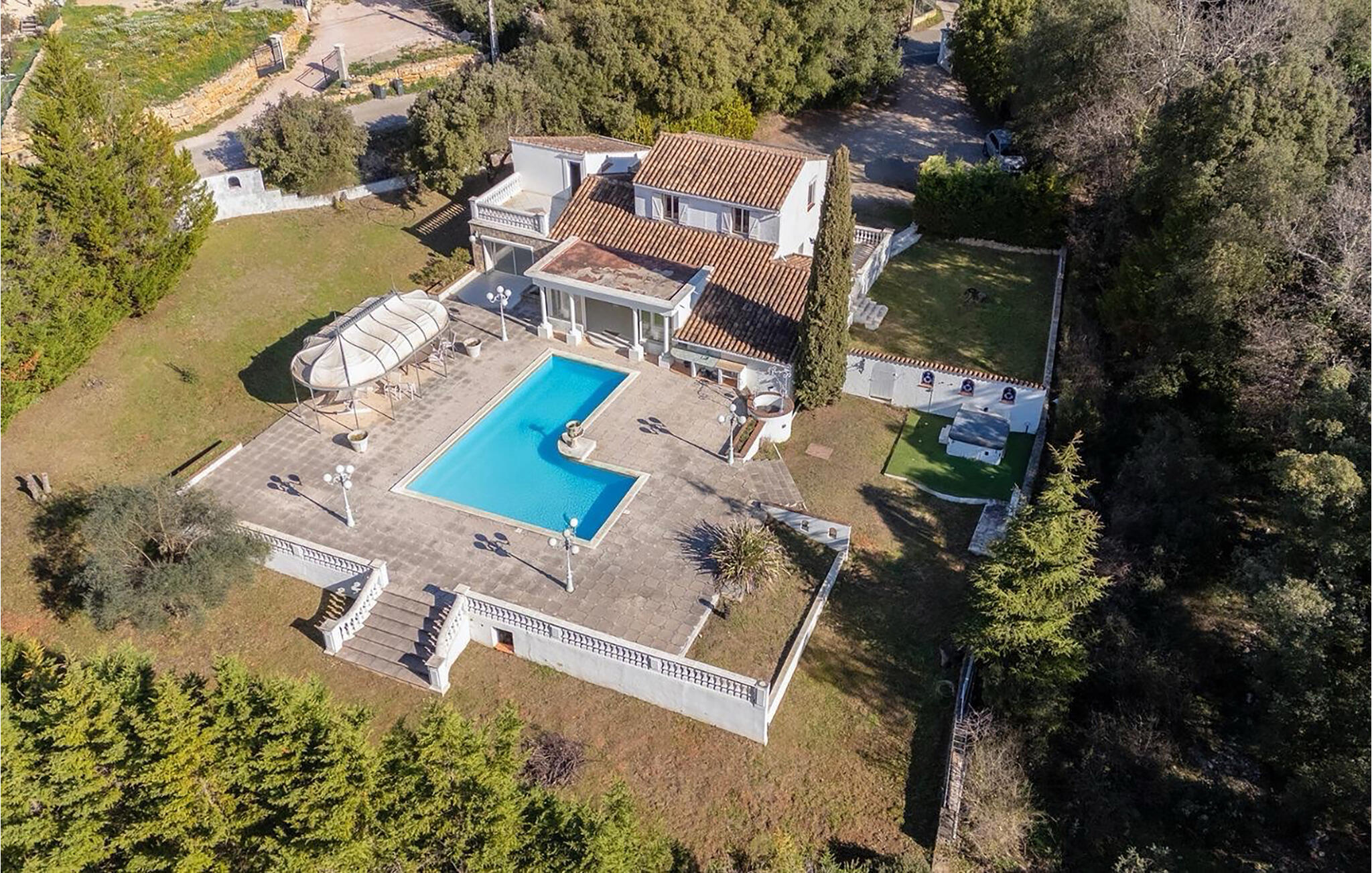 Ferienhaus mit umzäuntem Garten in Sainte-Anastasie-sur-Issole (Frankreich) und 2 Hunde erlaubt