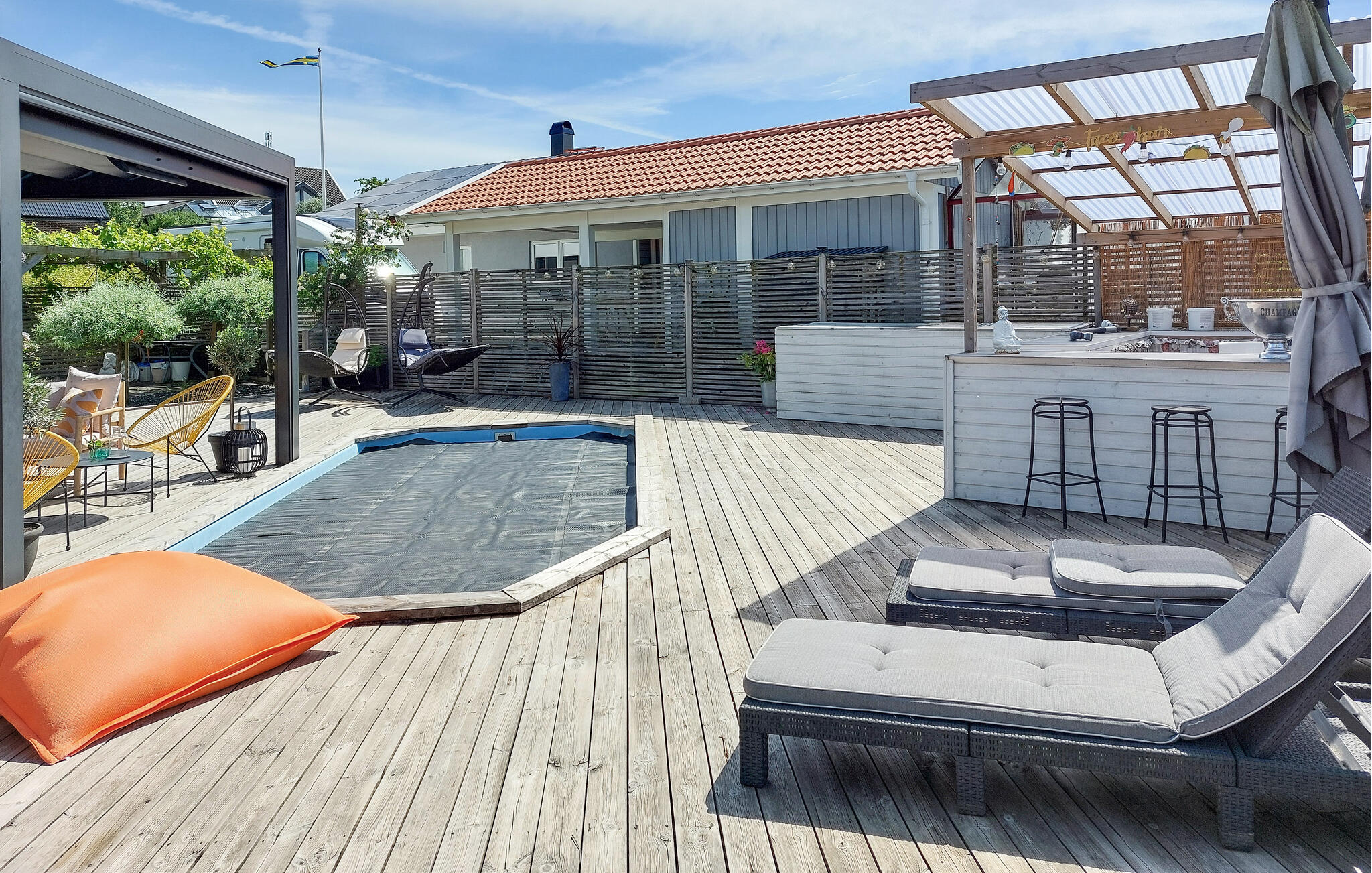 Vakantiehuis met privé zwembad in Furulund/Kävlinge (Zweden) voor 6 personen