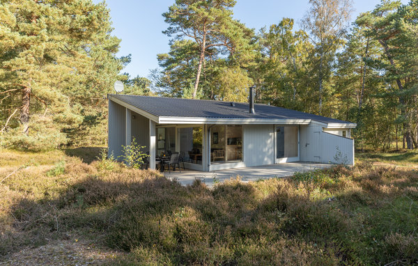 Gut ausgestattetes Architektenhaus aus Holz auf bewaldetem Naturgrundstück in der Nähe eines der schönen Sandstrände von Dueodde.

Im Herzen des Hauses liegt das helle Wohnzimmer, in dem Sie ferns..